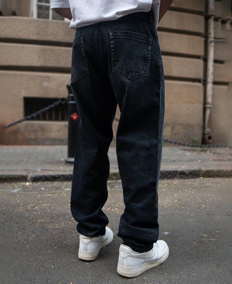 Black Baggy Fit Denim Jeans