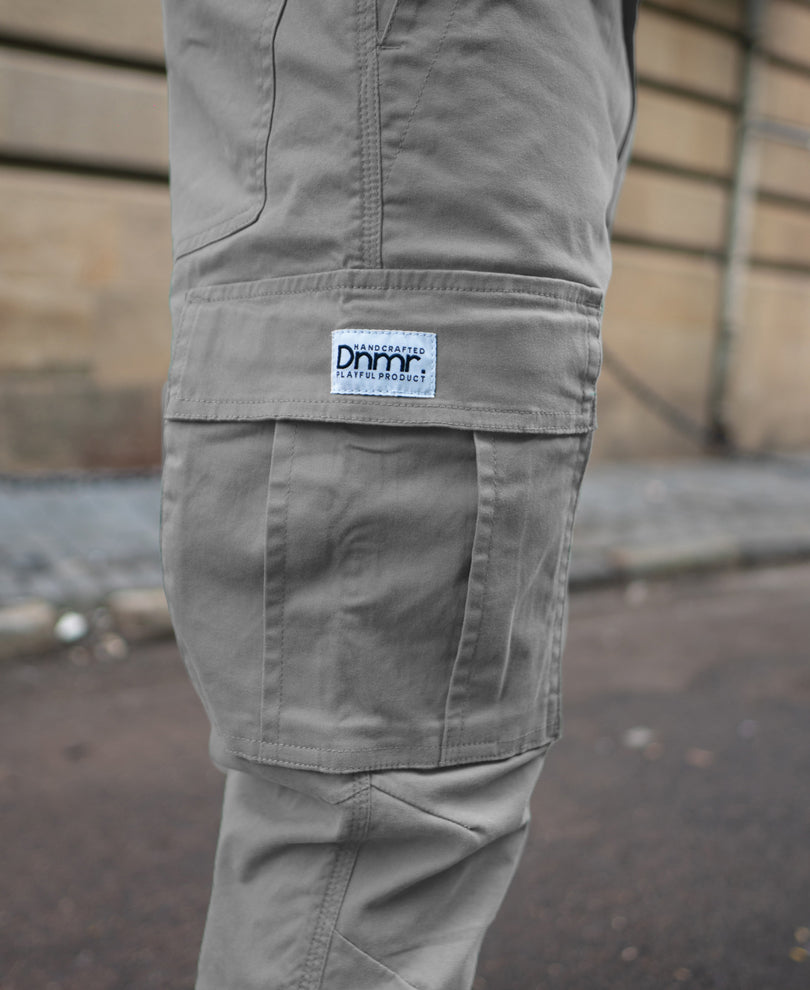 Grey Cotton Cargo Pants