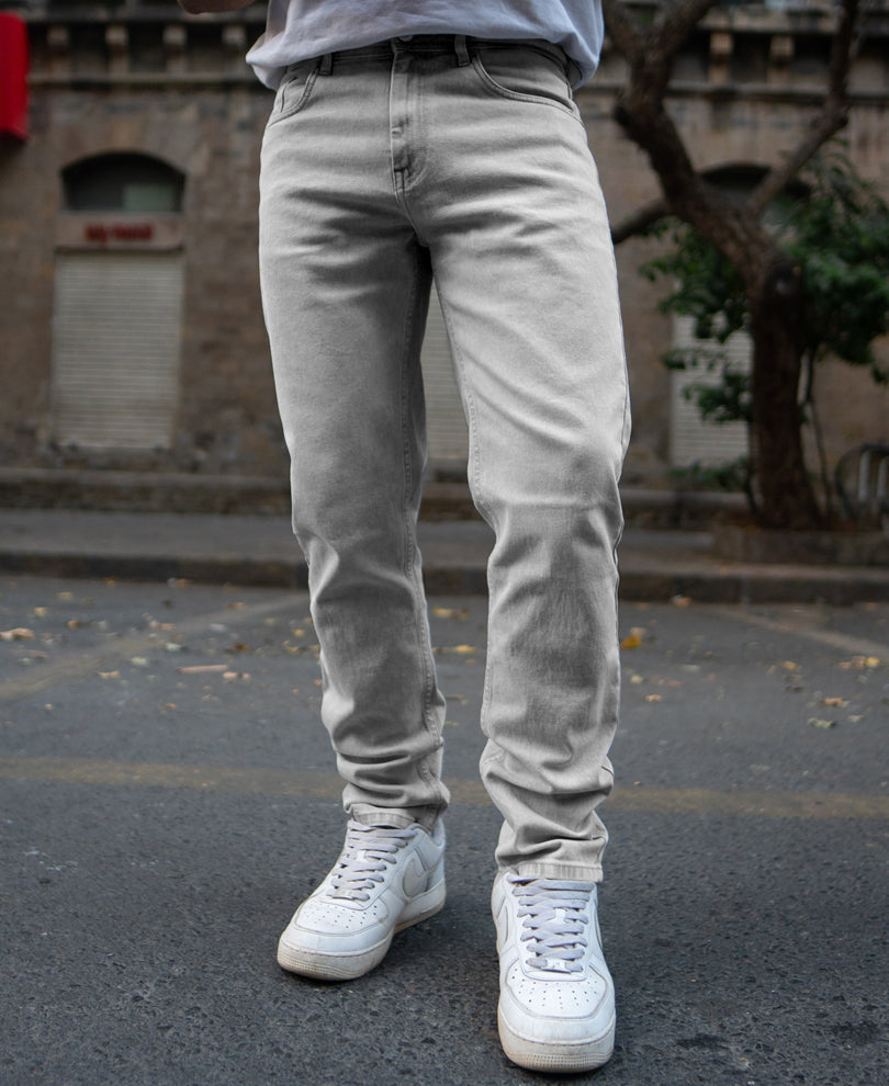 Grey Regular Fit Basic Denim Jeans
