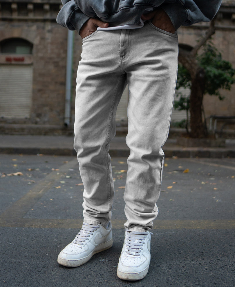 Grey Regular Fit Basic Denim Jeans