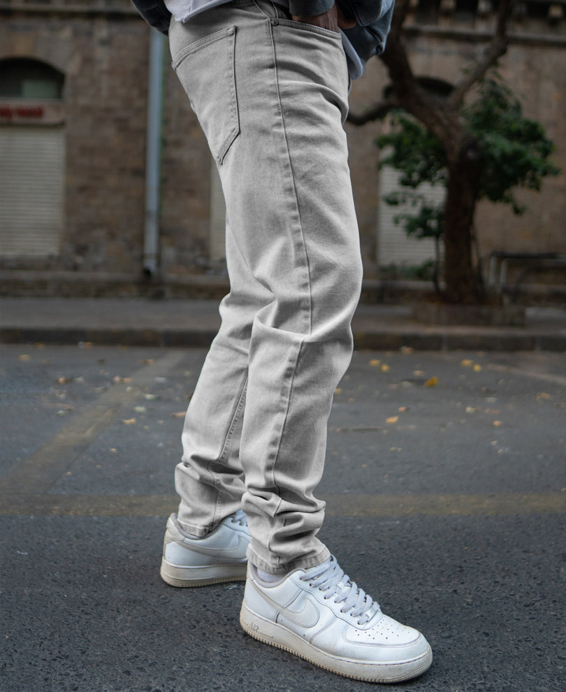 Grey Regular Fit Basic Denim Jeans
