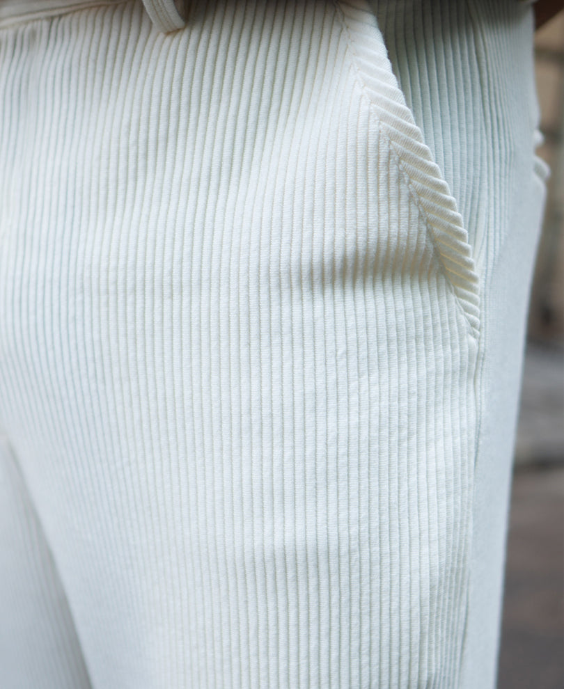 Cream Regular Fit Knitted Pant