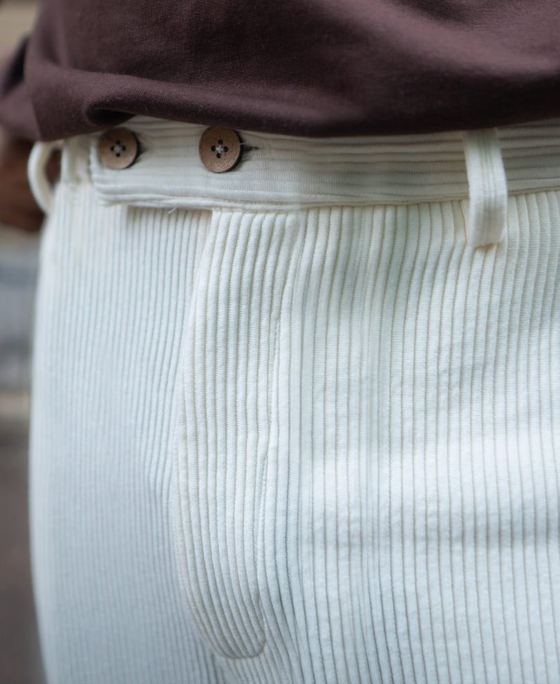 Cream Regular Fit Knitted Pant