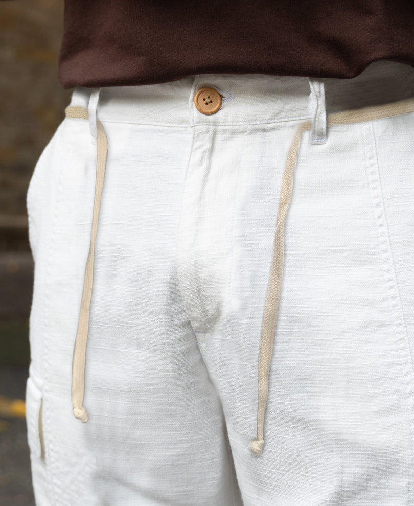 Off-White Cotton Cargo Pant