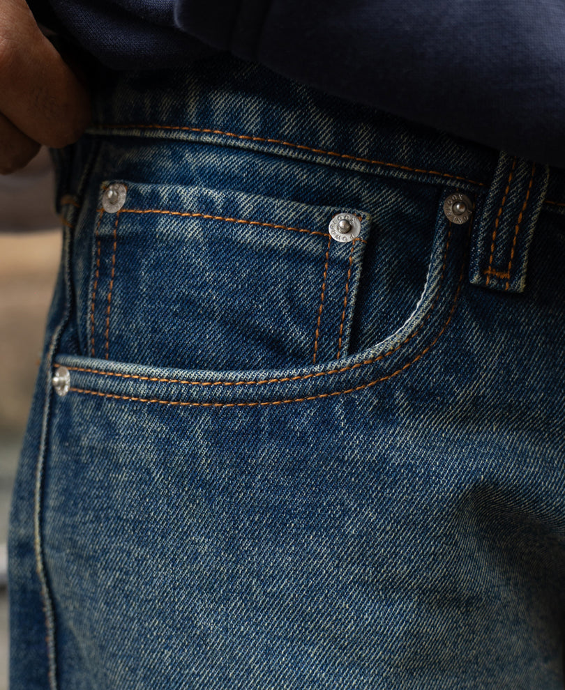 Dark Blue Distressed Baggy Jeans