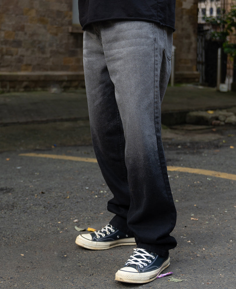 Grey Ombre Baggy Jeans