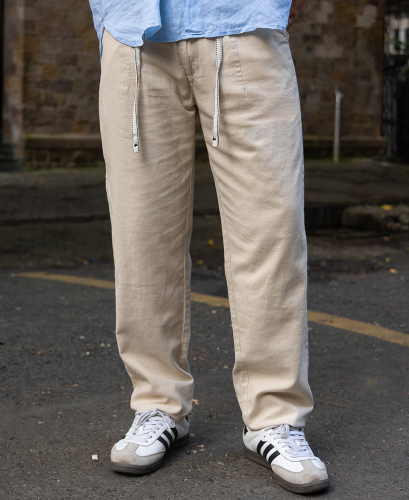 Light Beige Linen Trouser