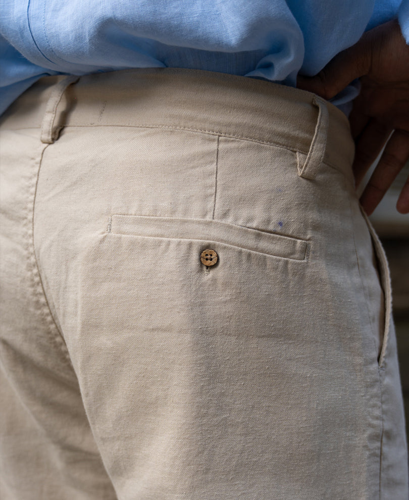 Light Beige Linen Trouser