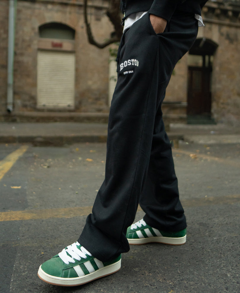 Black Printed Baggy Trackpant