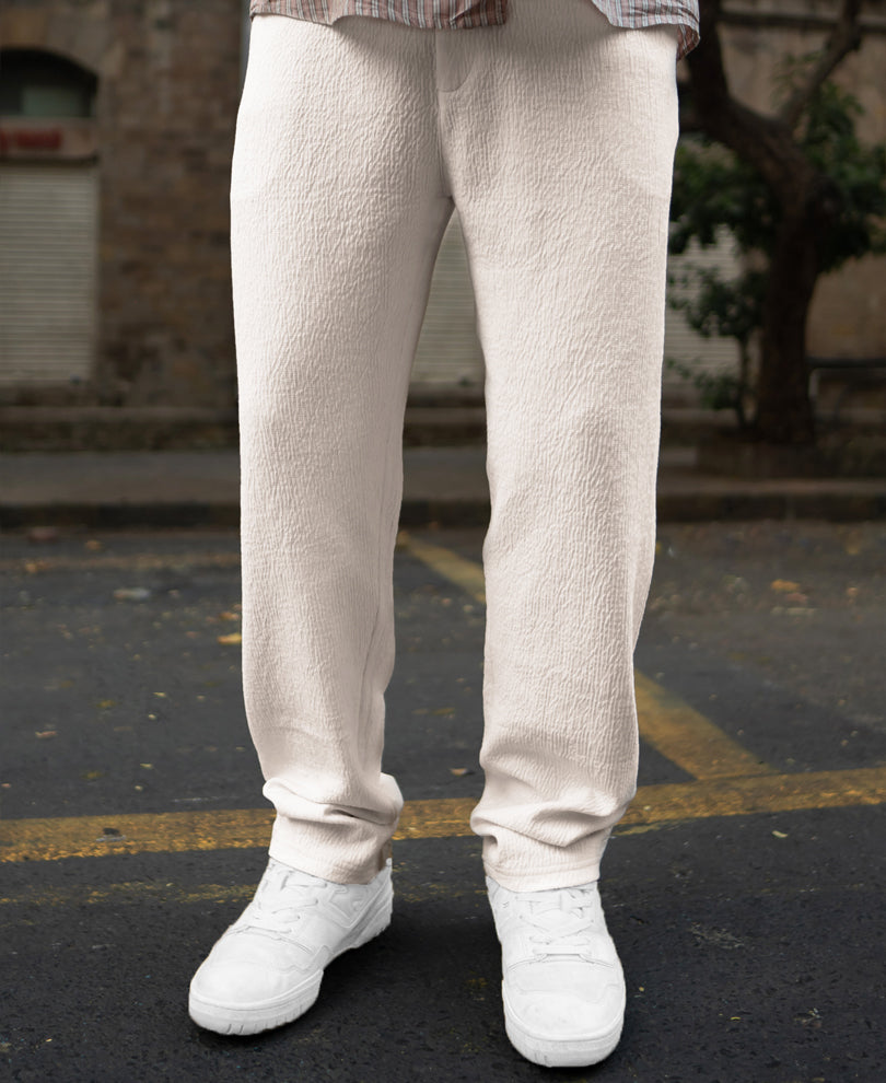 Cream Structured Trackpant
