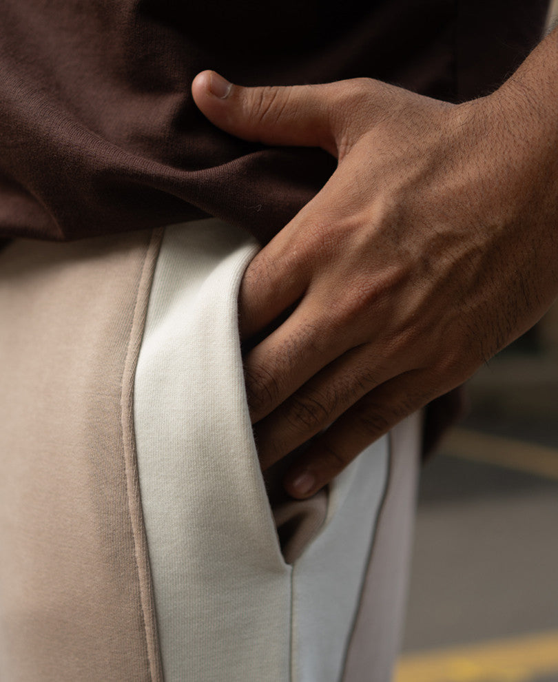 Light Beige Baggy Fit Track Pant