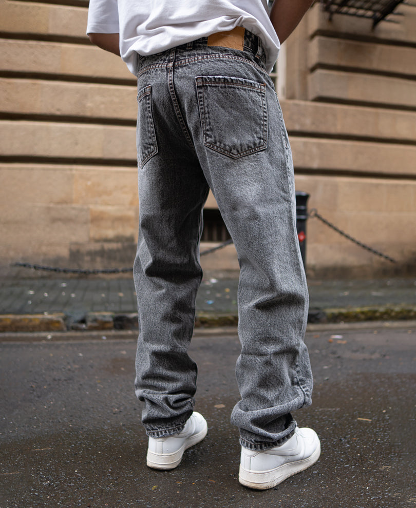 Light Carbon Black Baggy Fit Denim Jeans