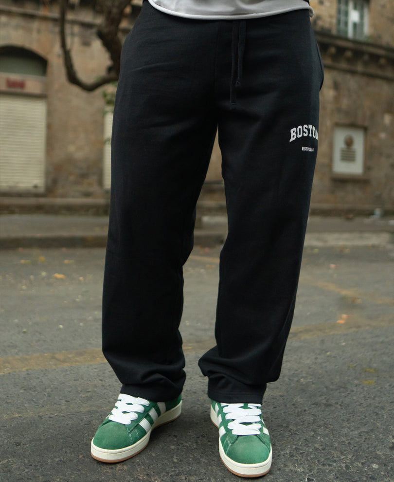 Black Printed Baggy Trackpant