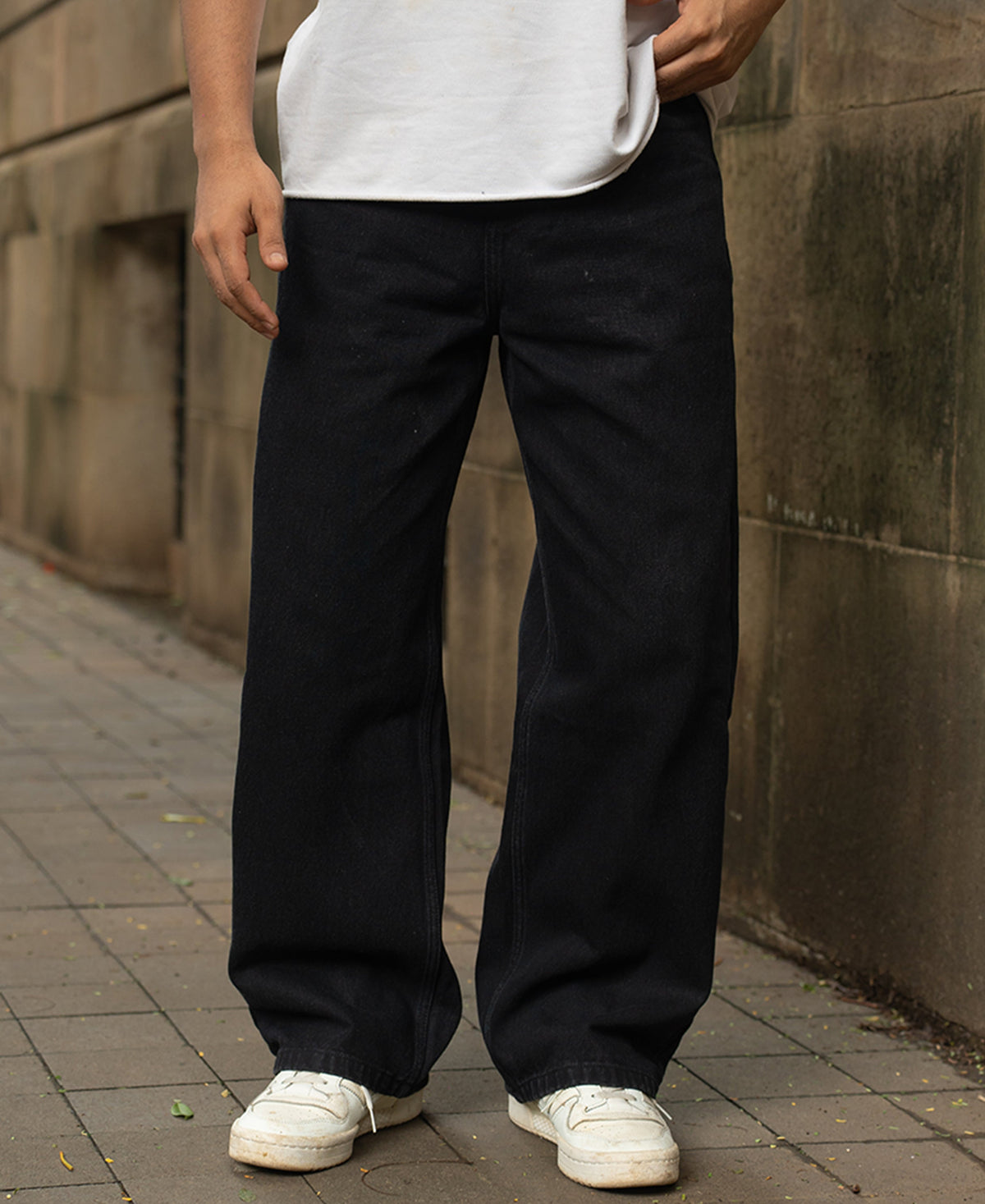 Black Washed Baggy Jeans