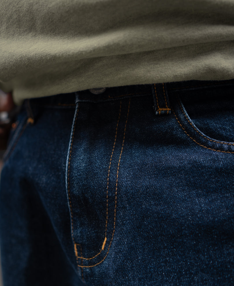 Dark Blue Baggy Fit Denim Jeans