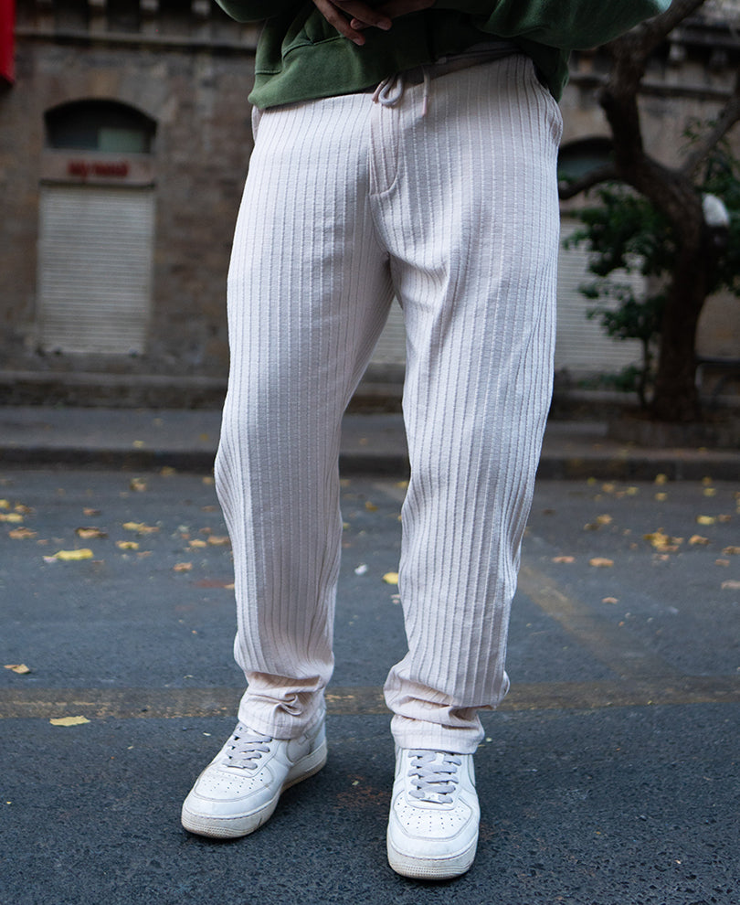 Light Fawn Crushed Regular Fit Track Pant