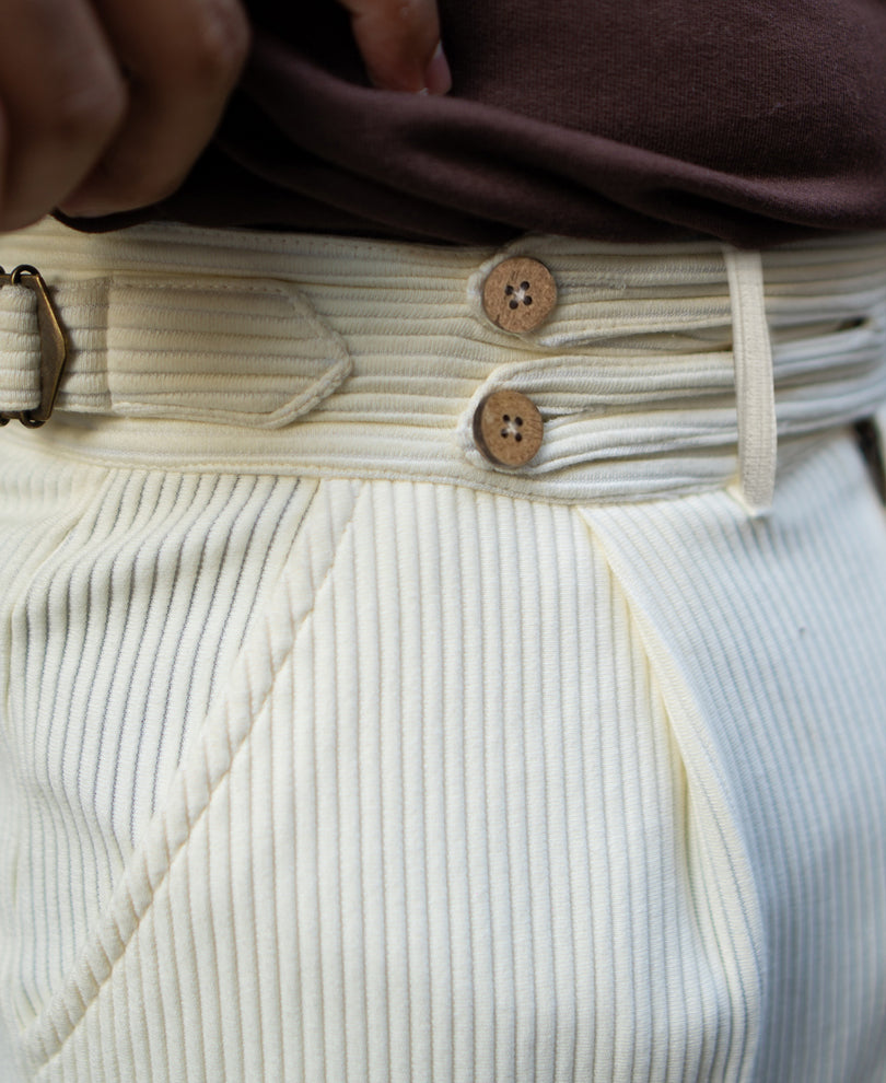Cream Knit Gurkha Pant