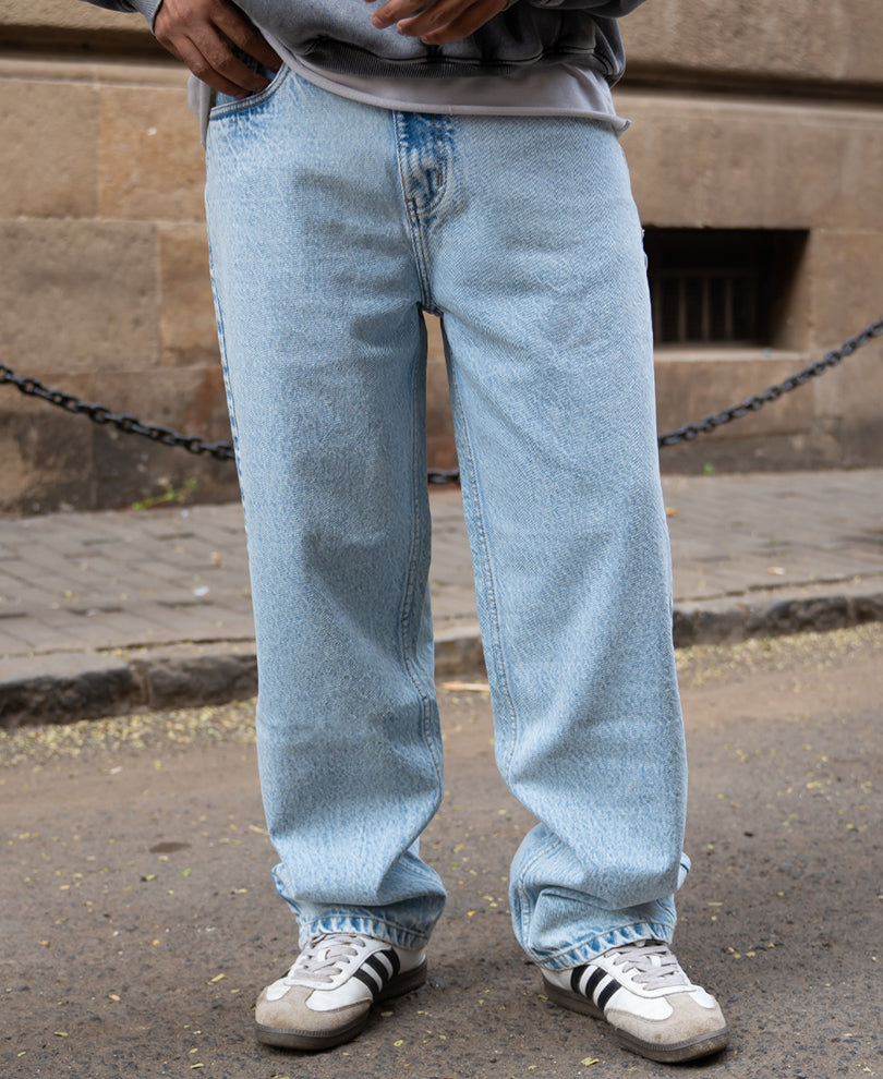 Light Blue Washed Baggy Jeans