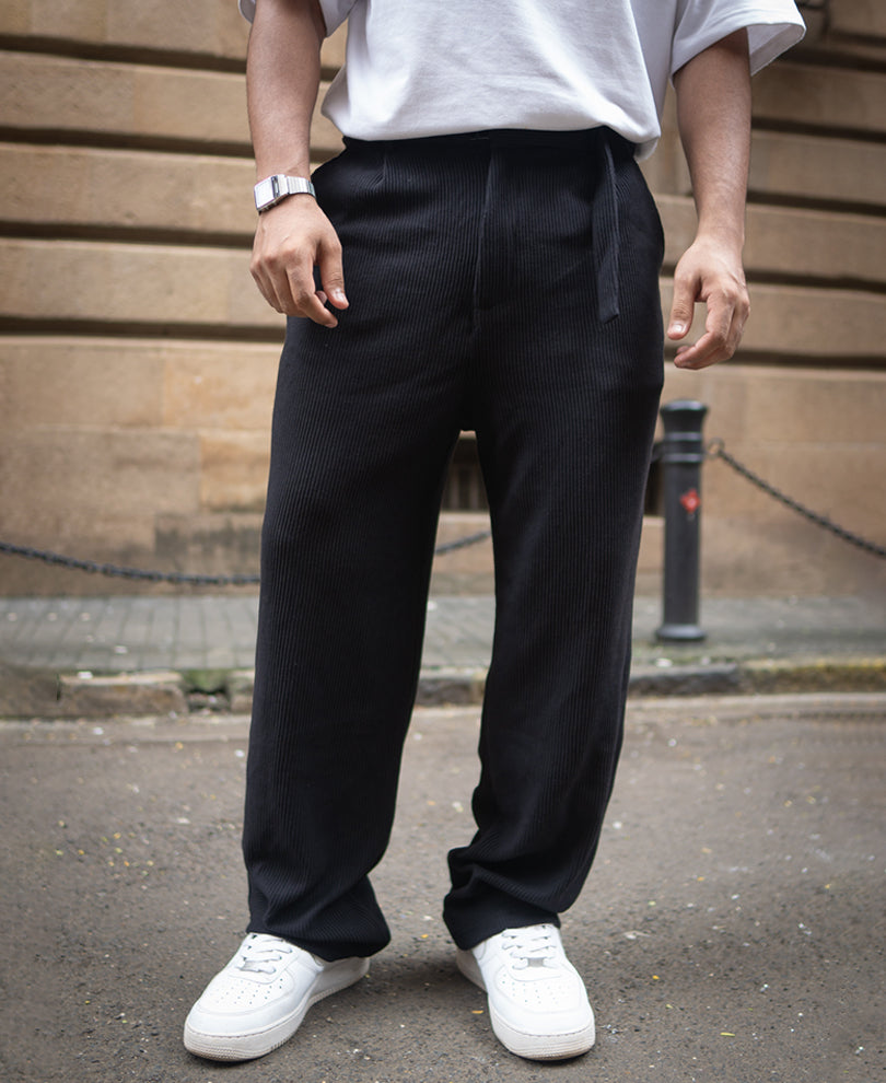 Black Baggy Fit Corduroy Pant