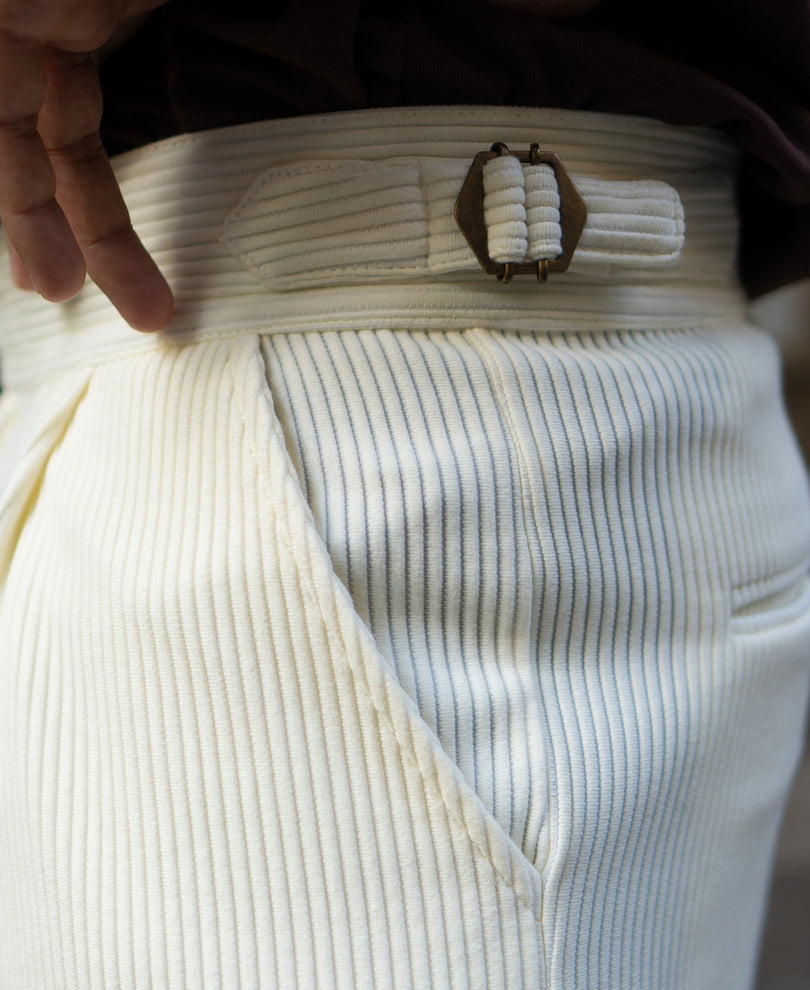 Cream Knit Gurkha Pant