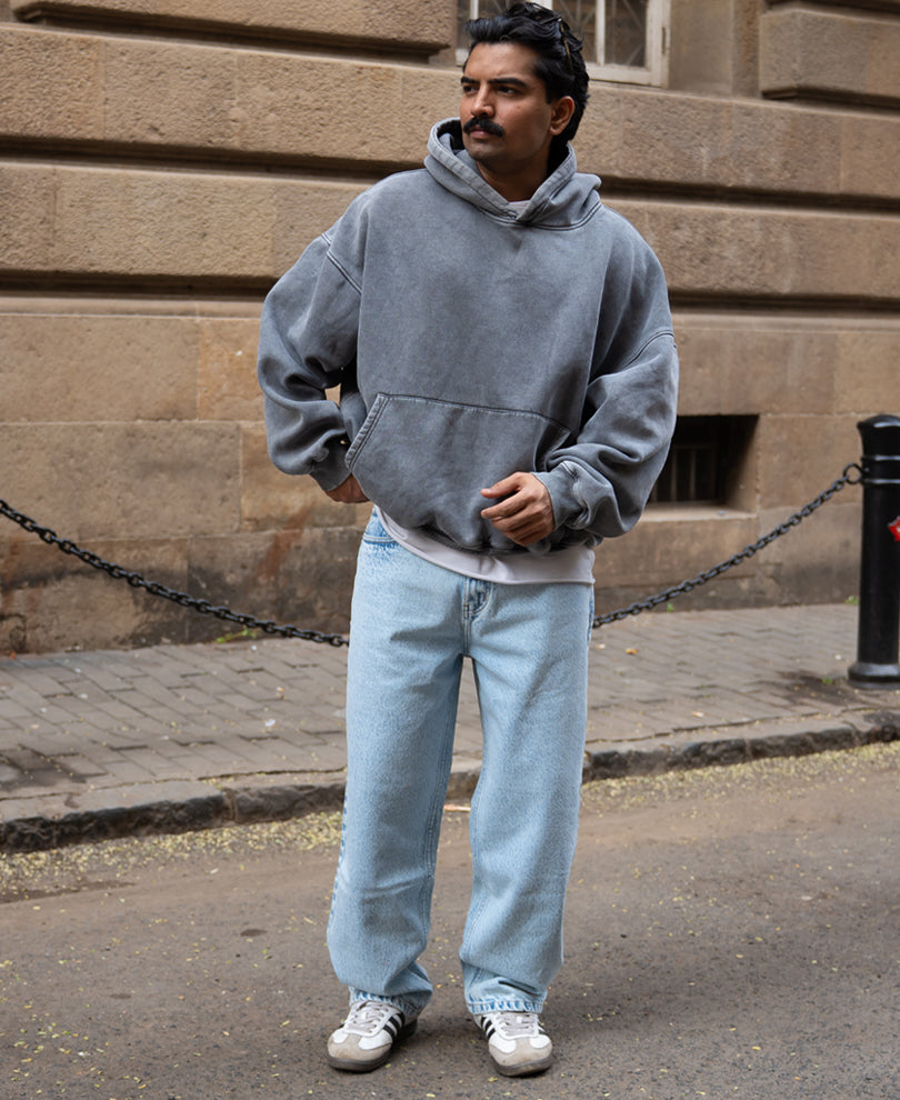 Light Blue Washed Baggy Jeans