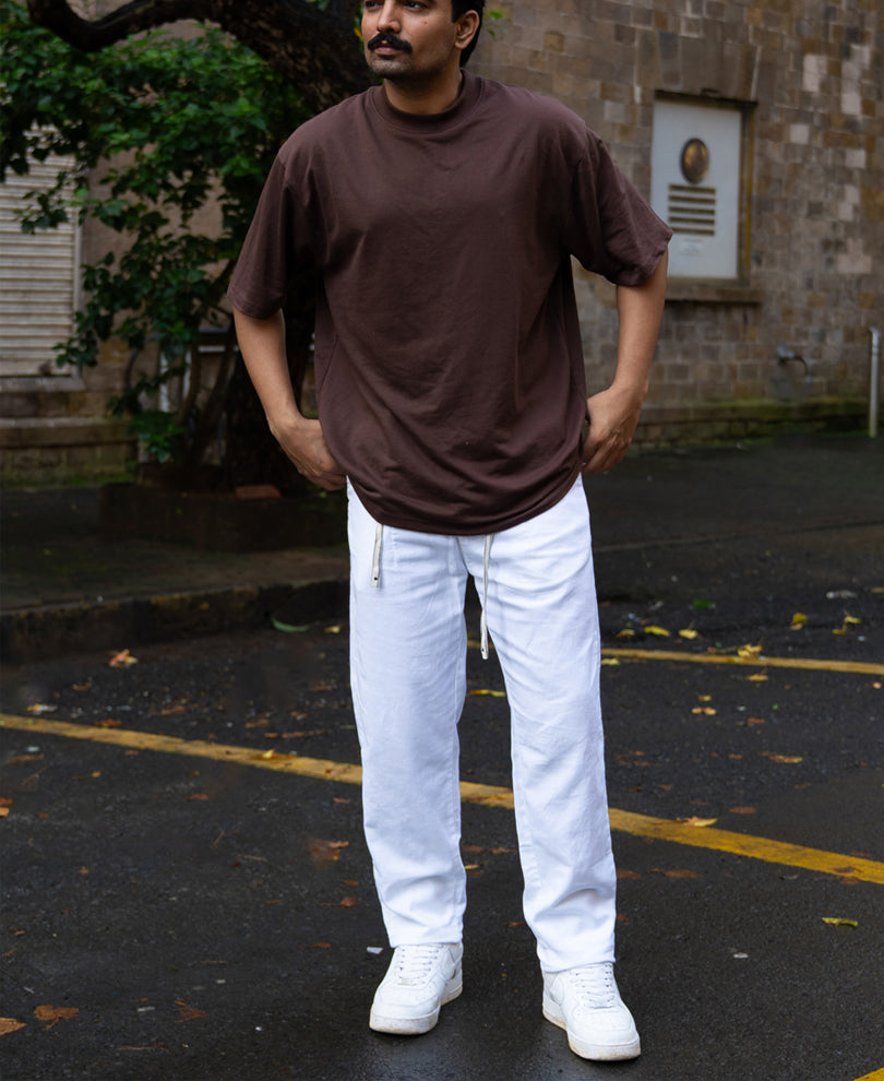 White Linen Pleated Trouser