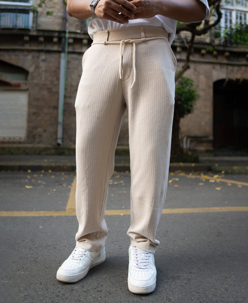 Light Beige Regular Fit Track Pant