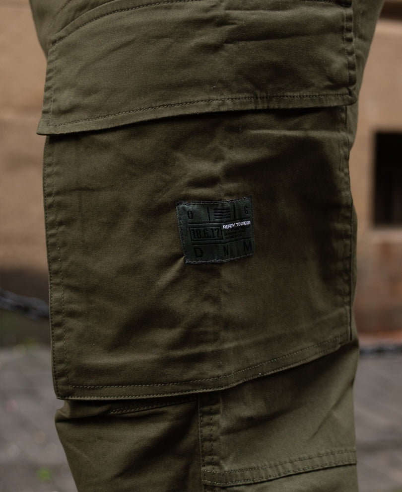 Olive Cotton Cargo Trouser