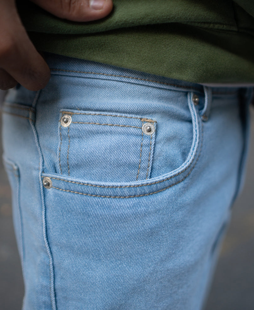 Sky Blue Denim Regular Fit Jeans