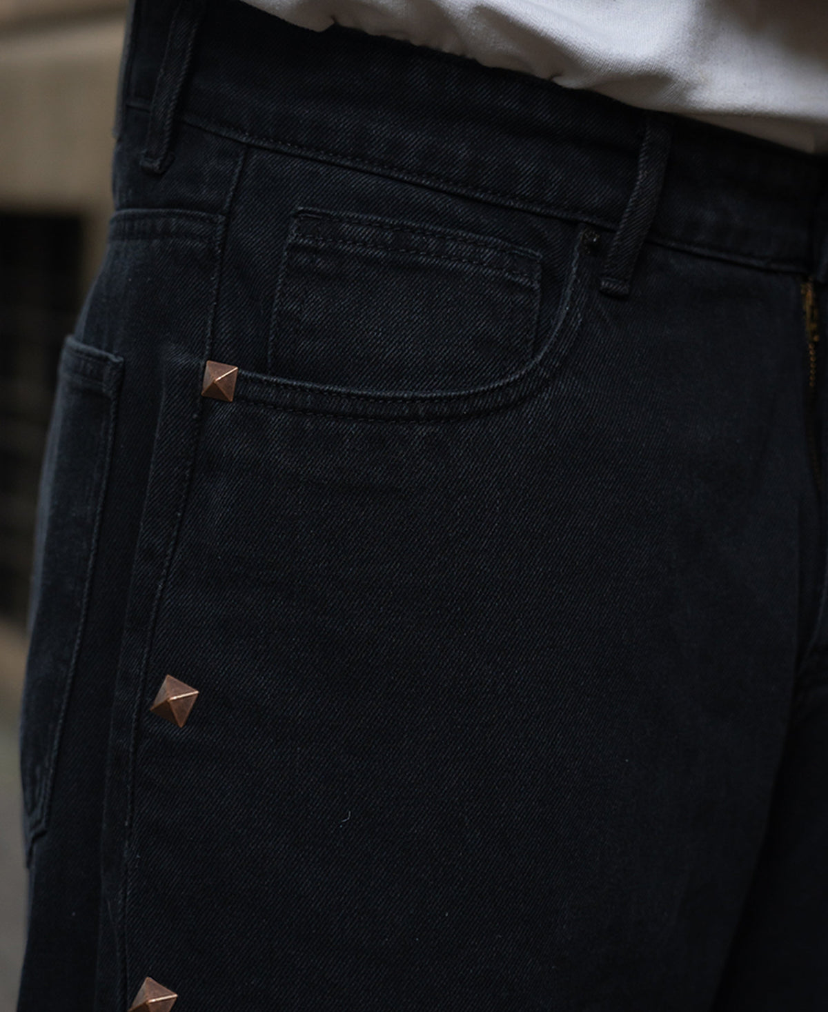 Black Studded Baggy Jeans
