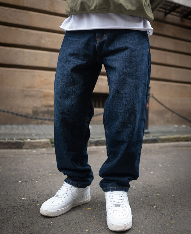 Dark Blue Baggy Fit Denim Jeans