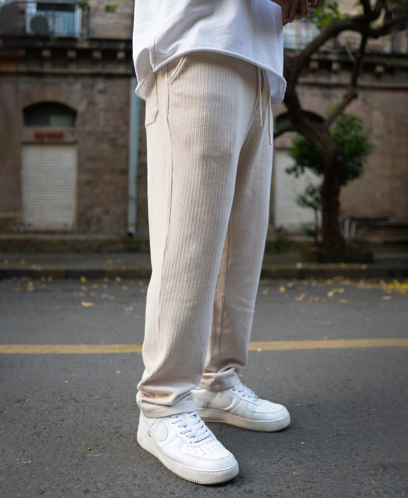 Light Beige Regular Fit Track Pant
