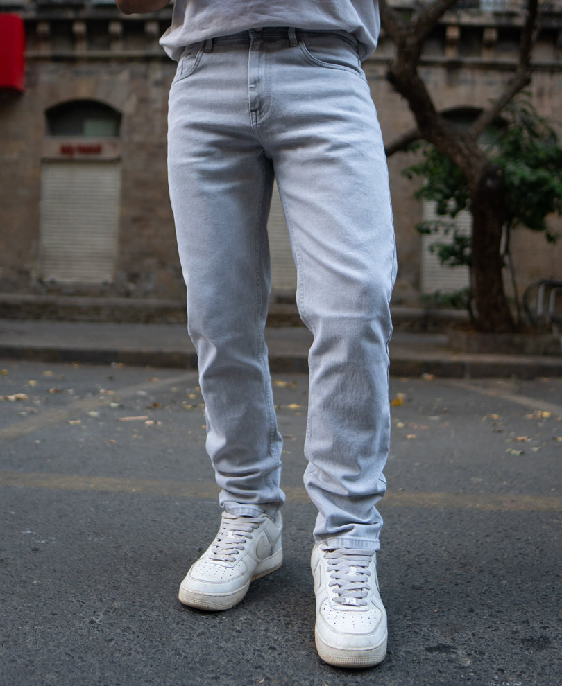 Light Grey Regular Fit Denim Jeans
