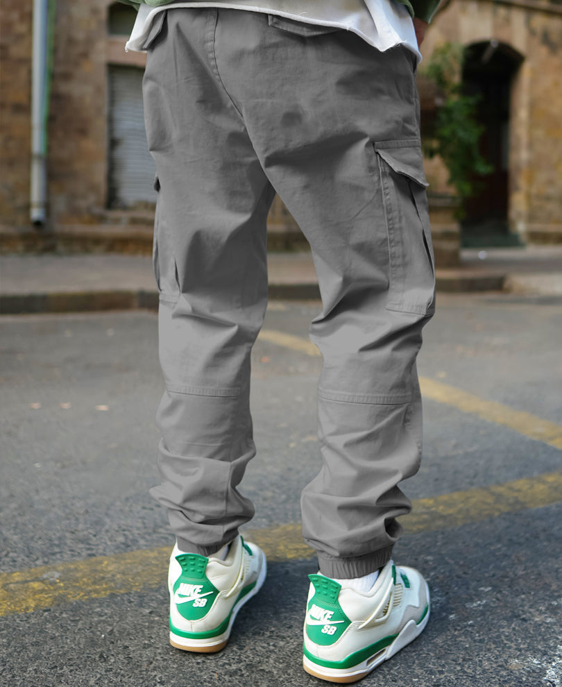 Grey Regular Fit Cargo Pant