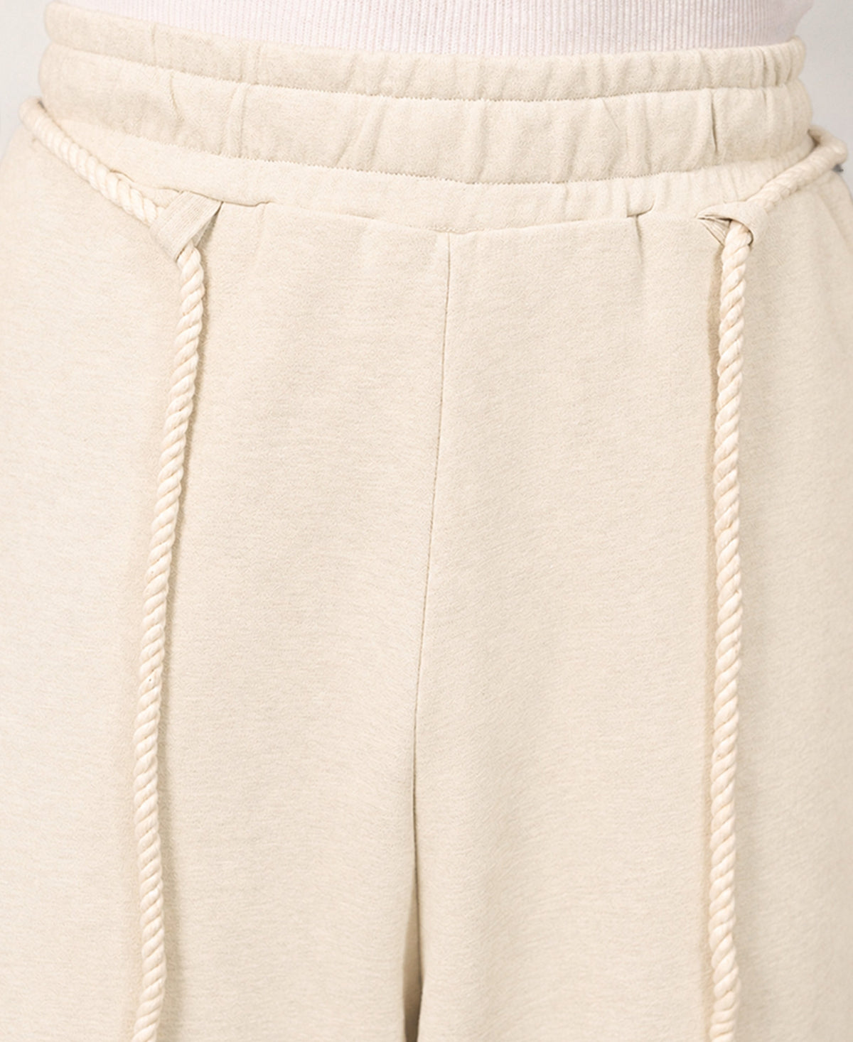 Cream Paneled Baggy Trackpant