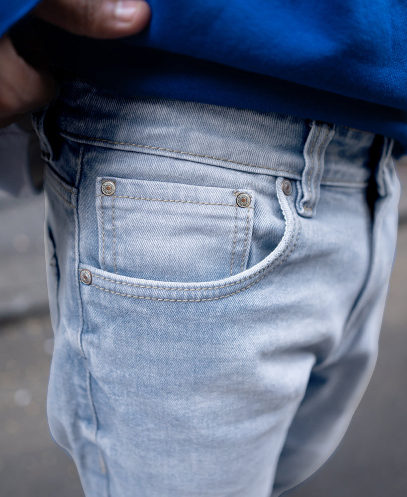 Light Blue Regular Fit Denim Jeans