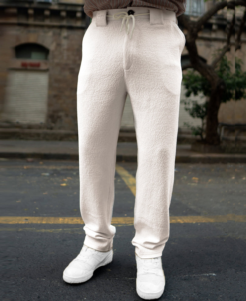 Cream Structured Trackpant