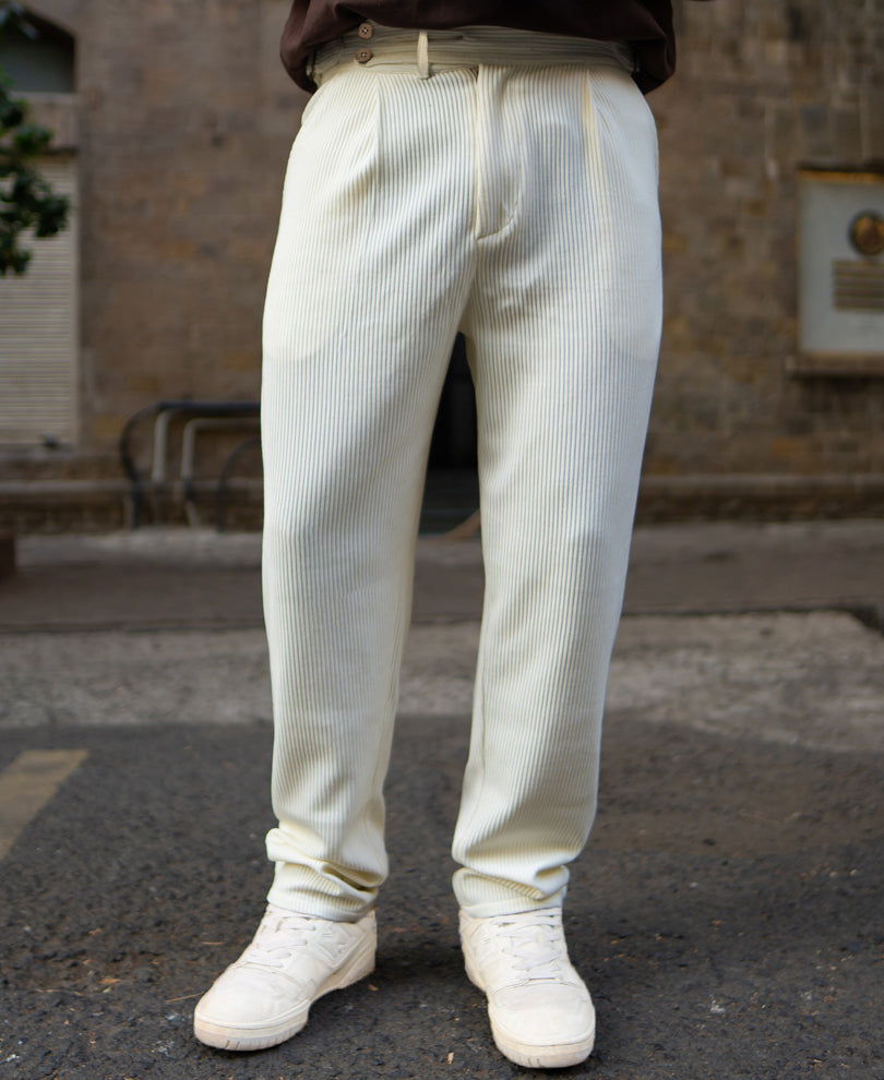 Cream Knit Gurkha Pant
