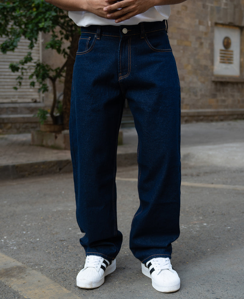 Raw Indigo Baggy Jeans