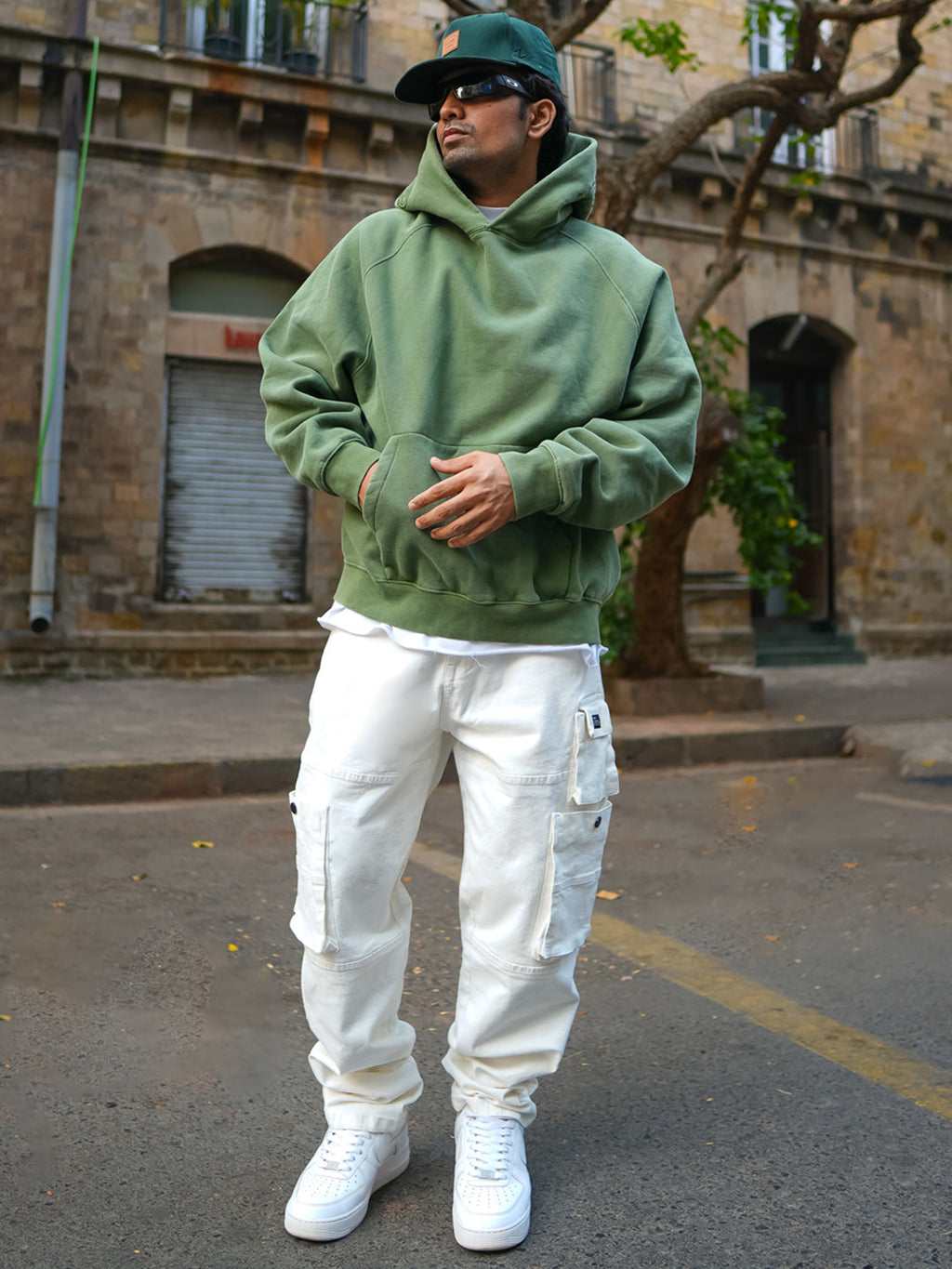 Off White Patch Pockets Denim Jeans