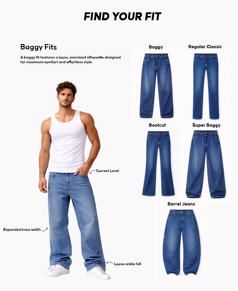 Blue Washed Baggy Jeans
