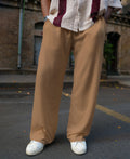 Beige Waffle Baggy Fit Track Pant