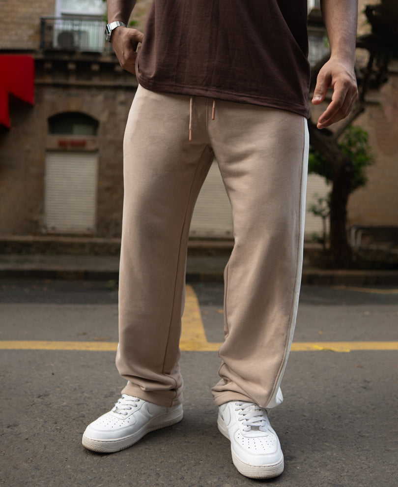 Light Beige Baggy Fit Track Pant