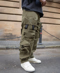 Olive Green Cotton Baggy Fit Cargo Pant